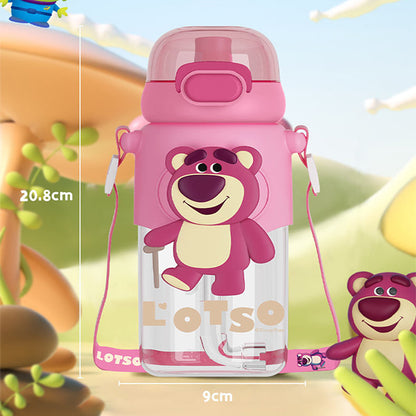 Children'S Water Bottle With Straw Summer Double Drinking Water Bottle