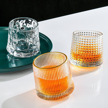 Spinning Old Fashioned Whiskey Glasses