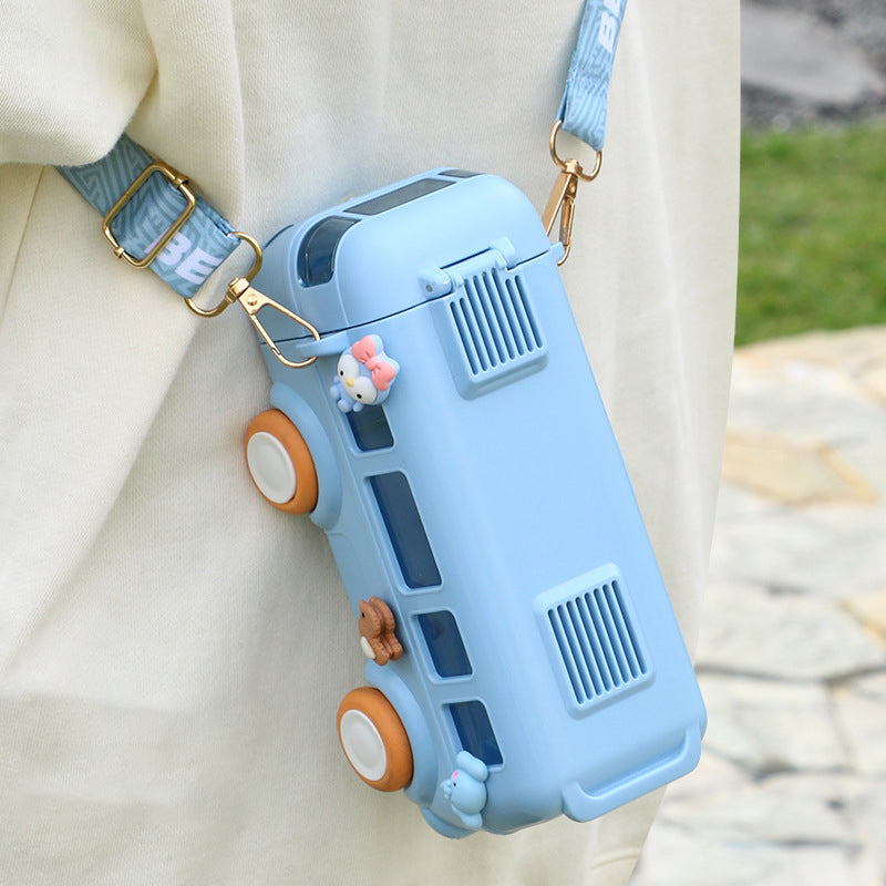 Car Straw Water Cup Detachable Bus Water Bottle