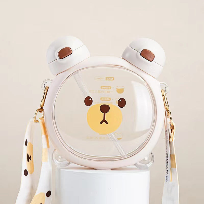 Carat Bear Double Drinking Cup Large Capacity Cute Cartoon Children’S Water Cup