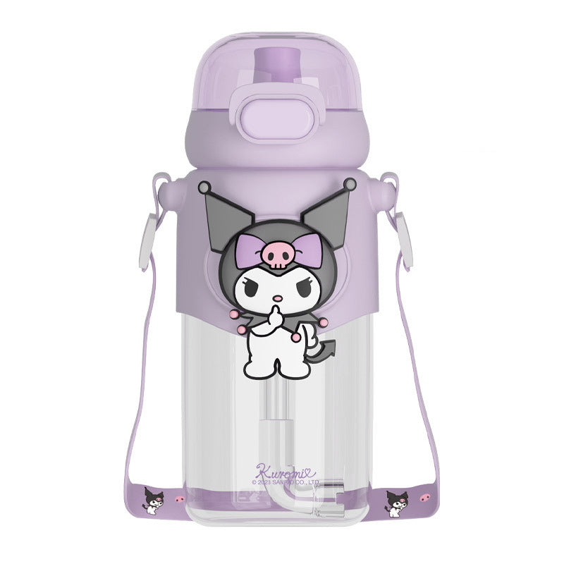 Children'S Water Bottle With Straw Summer Double Drinking Water Bottle