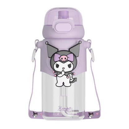 Children'S Water Bottle With Straw Summer Double Drinking Water Bottle
