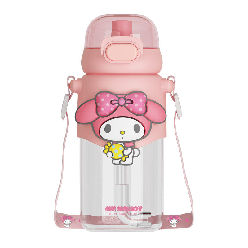 Children'S Water Bottle With Straw Summer Double Drinking Water Bottle