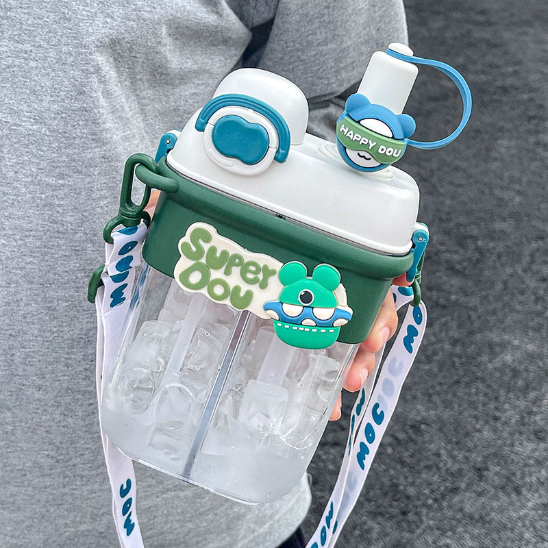 Separate Warehouse Double Drinking Cup Large-Capacity Outdoor Portable Straw Kettle
