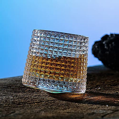 Spinning Old Fashioned Whiskey Glasses