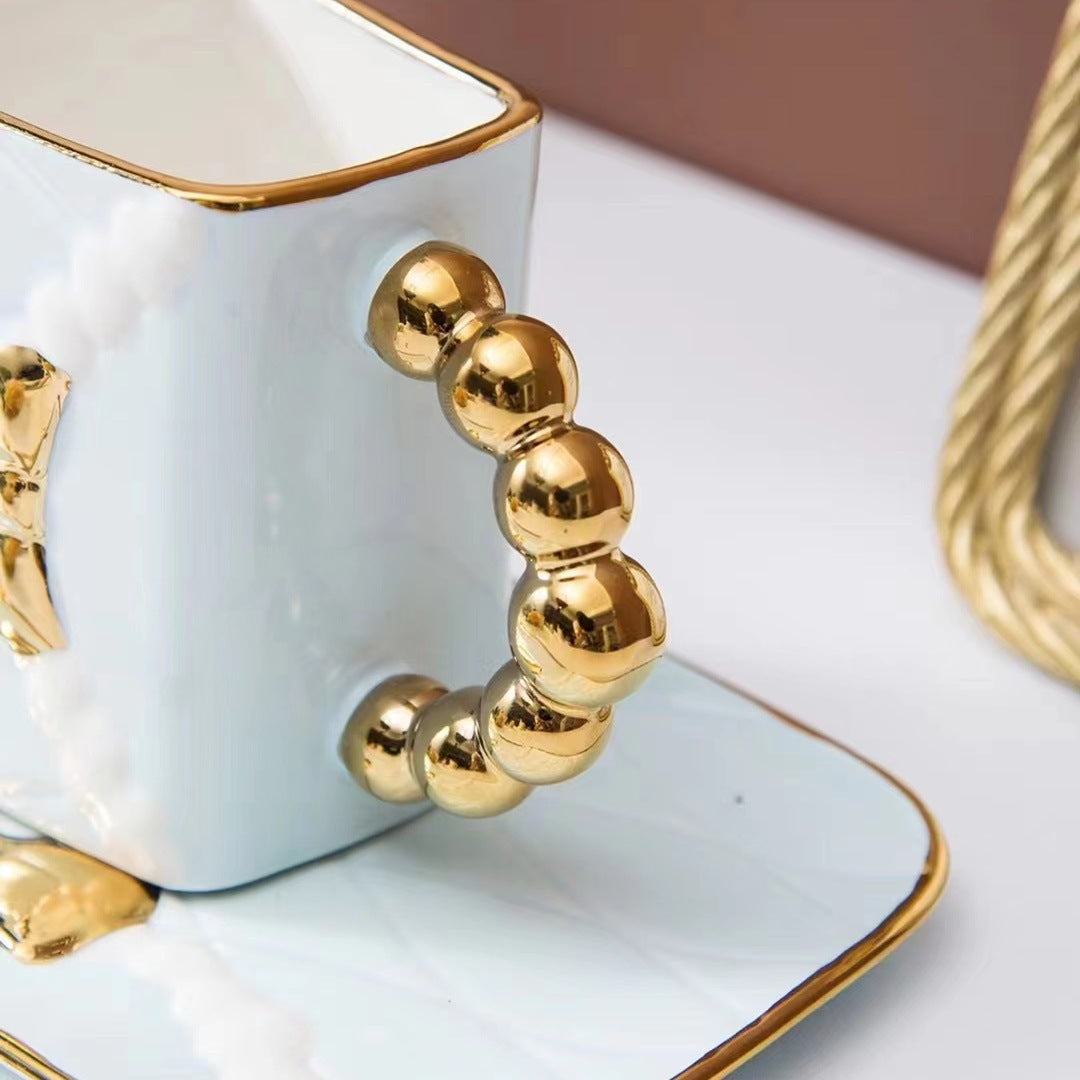 Handbag-Shaped Mug With Saucer & Spoon