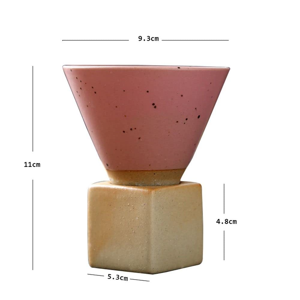 Square Tray Funnel Cone Ceramic Coffee Cup Set