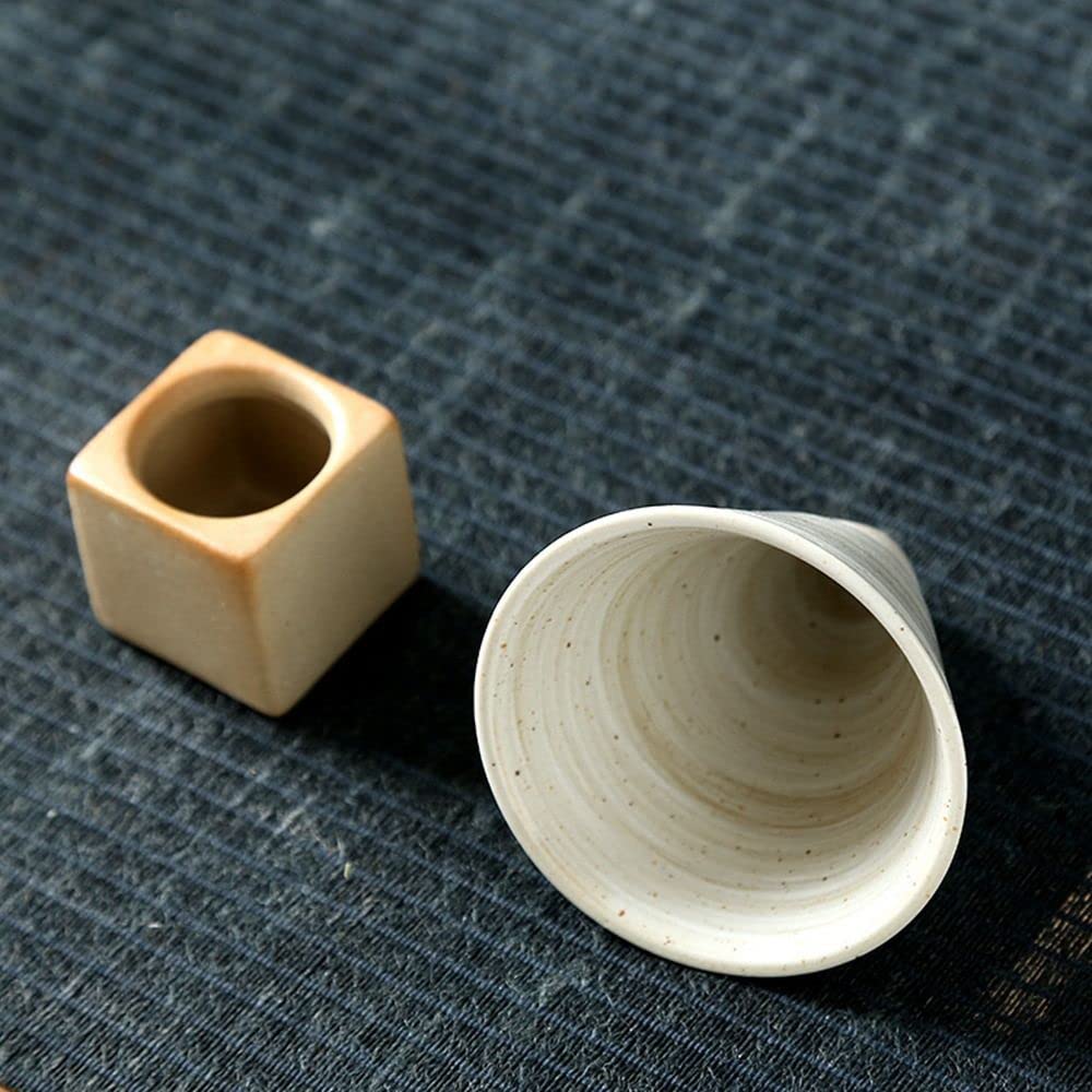 Square Tray Funnel Cone Ceramic Coffee Cup Set