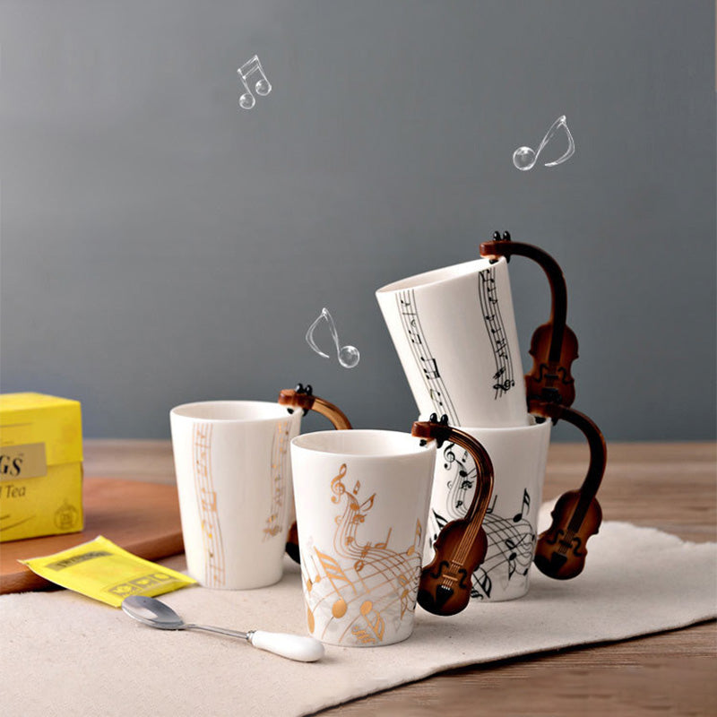 Creative Music Violin Guitar style Ceramic Mug