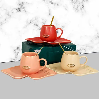 Lip Shape Ceramic Coffee Mug