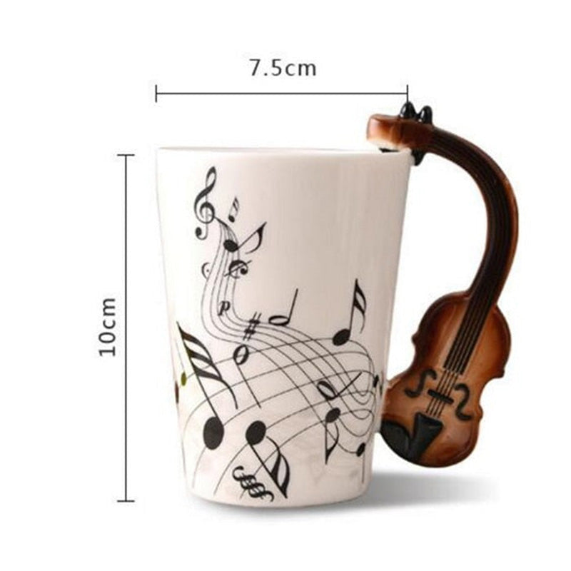 Creative Music Violin Guitar style Ceramic Mug