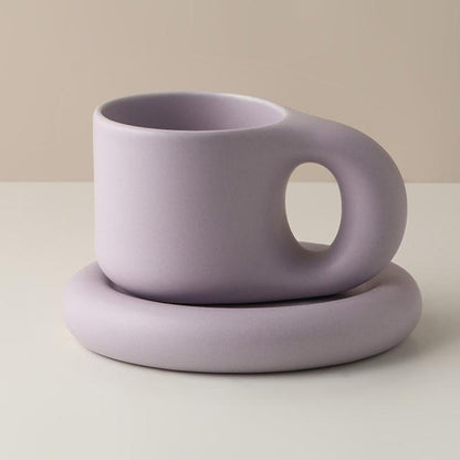 Fat Handle Creative Handmade Ceramic Mug