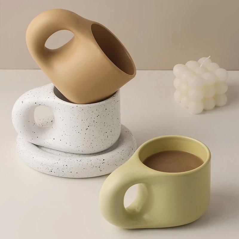 Fat Handle Creative Handmade Ceramic Mug