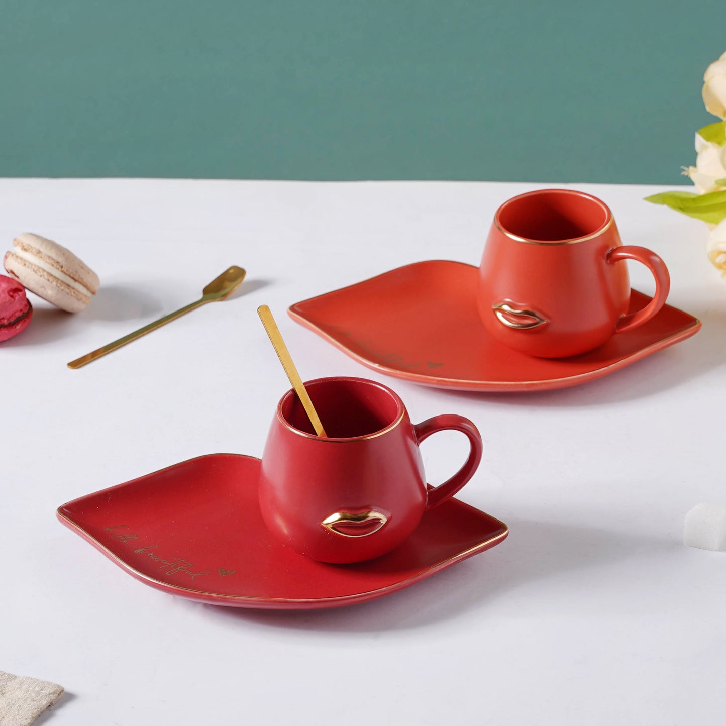 Lip Shape Ceramic Coffee Mug