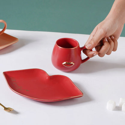 Lip Shape Ceramic Coffee Mug