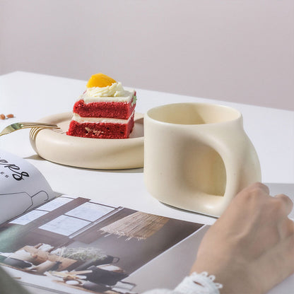 Fat Handle Creative Handmade Ceramic Mug