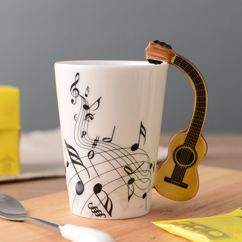 Creative Music Violin Guitar style Ceramic Mug