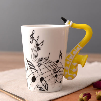 Creative Music Violin Guitar style Ceramic Mug