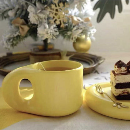Fat Handle Creative Handmade Ceramic Mug