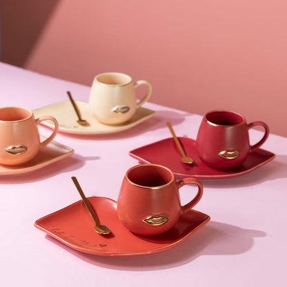 Lip Shape Ceramic Coffee Mug